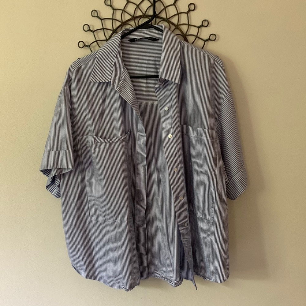 Zara oversized button down shirt